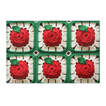 Apple Granny Square Crochet Pattern: Wild Fruit Tree, Delicious Red Design - Area Rugs