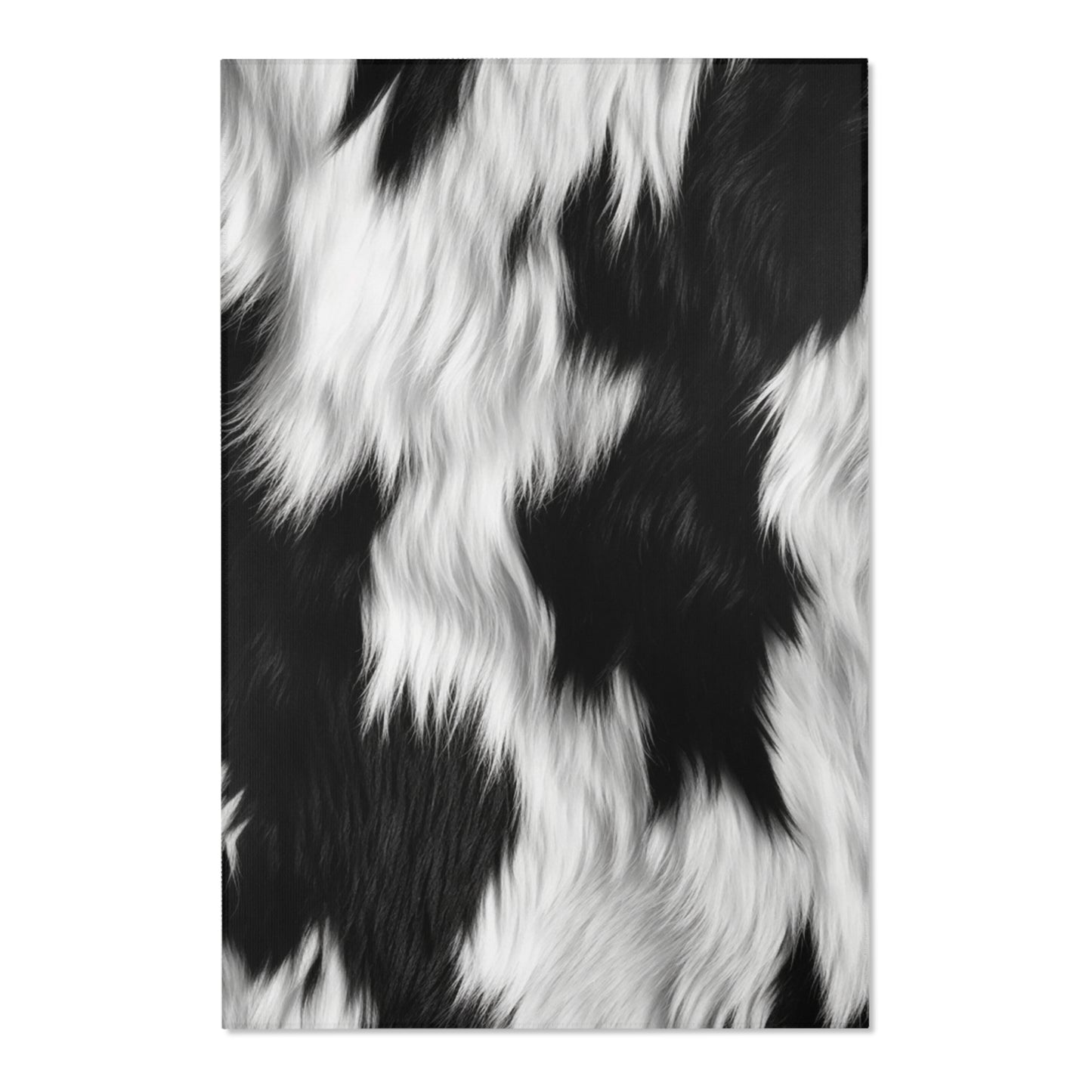 Cowhide on Hair Leather - Black and White - Designer Style - Area Rugs