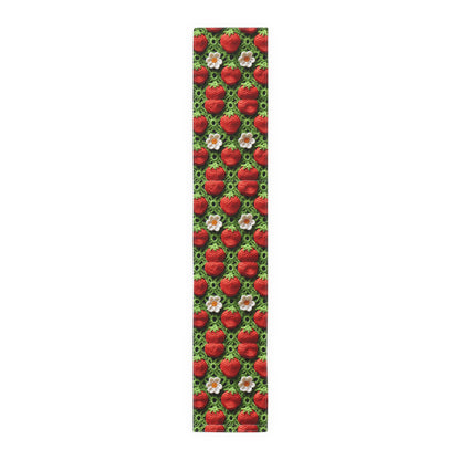 Strawberry Field Crochet - Forever Forest Greens - Fruit Berry Harvest Crop - Table Runner (Cotton, Poly)