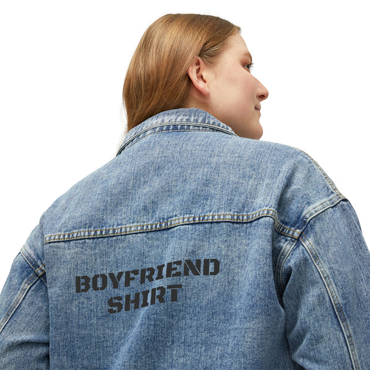 Women's Oversized Denim Boyfriend Shirt - Denim Jacket