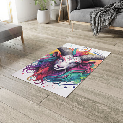 Chill Capricorn Style - Fine Line Multicolor Astrology Design - Dobby Rug