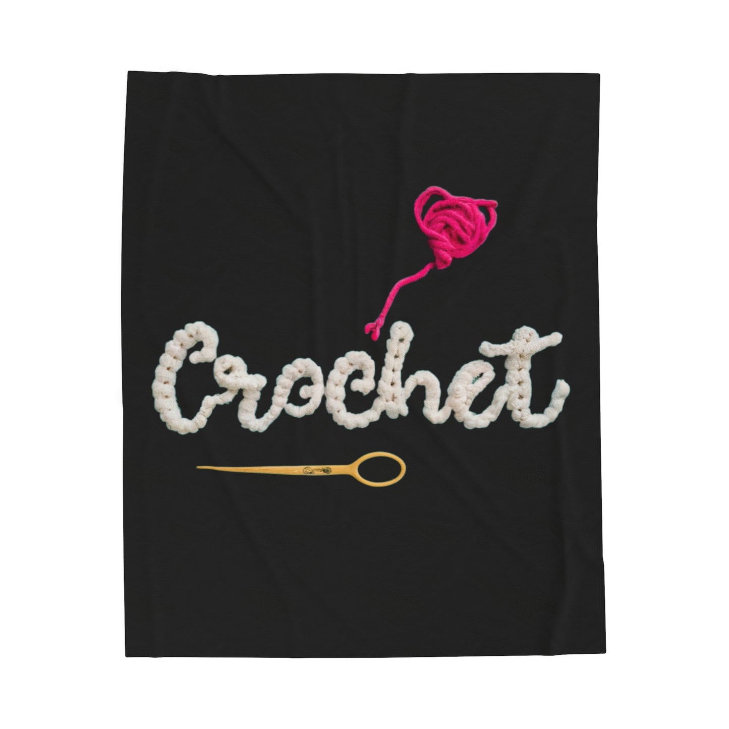 Crochet Love Gift - Heartfelt Fabric Fashion Collector Style - Velveteen Plush Blanket