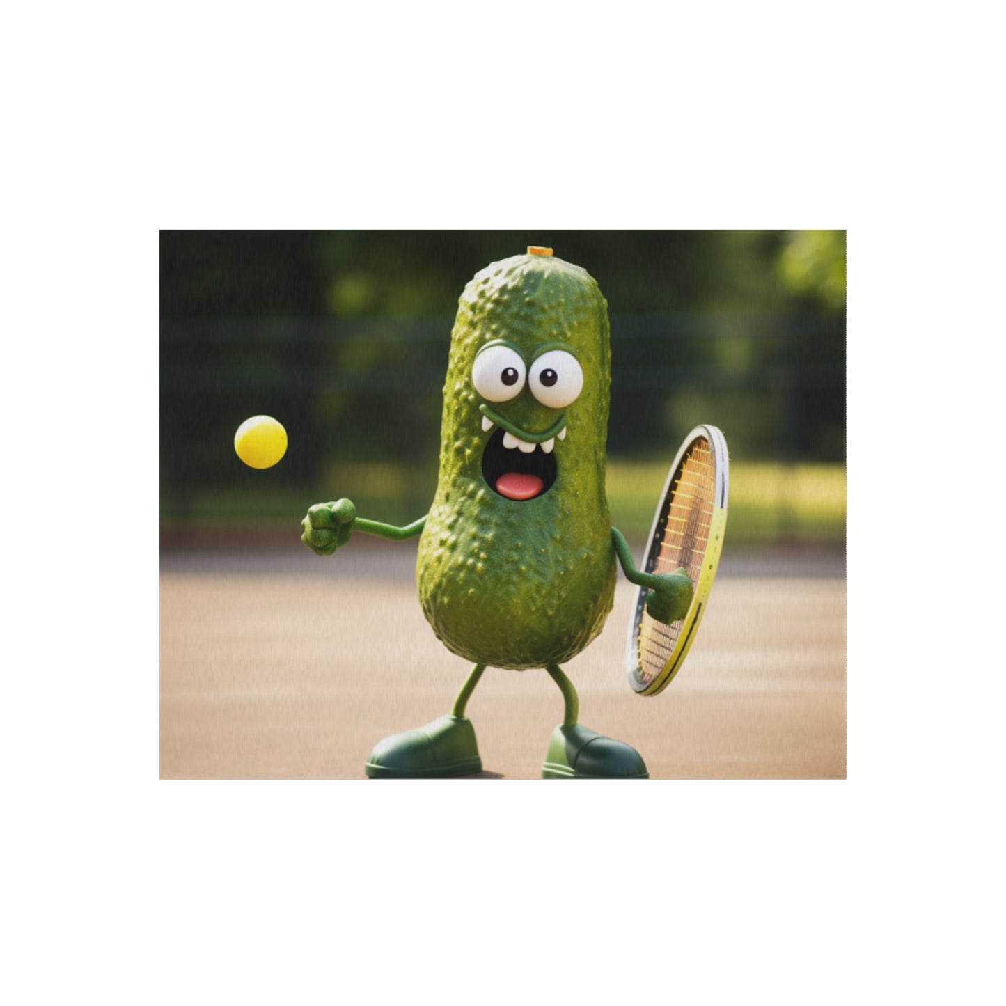 Pickle Playing Pickleball: Serve, Paddle, Game - Court Sport - Outdoor Rug