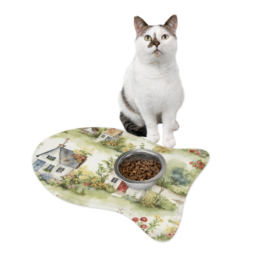 Cottagecore Classic House - Charming Rustic Grandmillenial Style - Eclectic Colors - Pet Feeding Mats