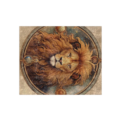 Astrological Leo Sign Vibrant Celestial Cosmic Zodiac - Crushed Velvet Blanket