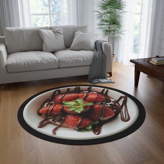 Strawberry Chocolate Trend - What You Won't Do for Love, Gifts, Round Rug