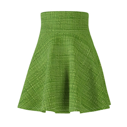 Olive Green Denim-Style: Seamless, Textured Fabric - Women's Skater Skirt (AOP)