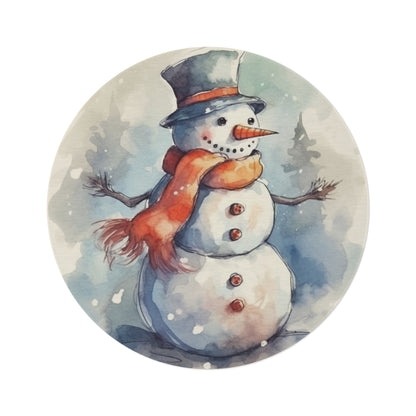 Frosty Winter Snowman Christmas - Round Rug