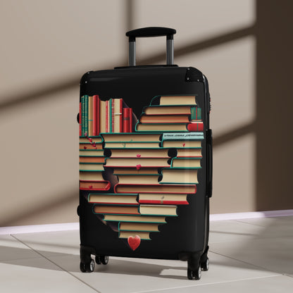 Book Lover: Heart-Shaped Stack of Bookish Novels - Suitcase