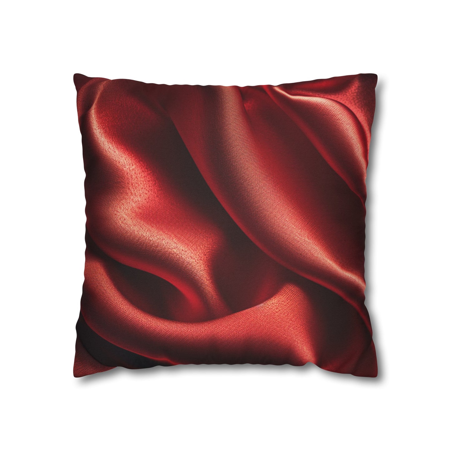 Red Silk, Spun Polyester Square Pillowcase