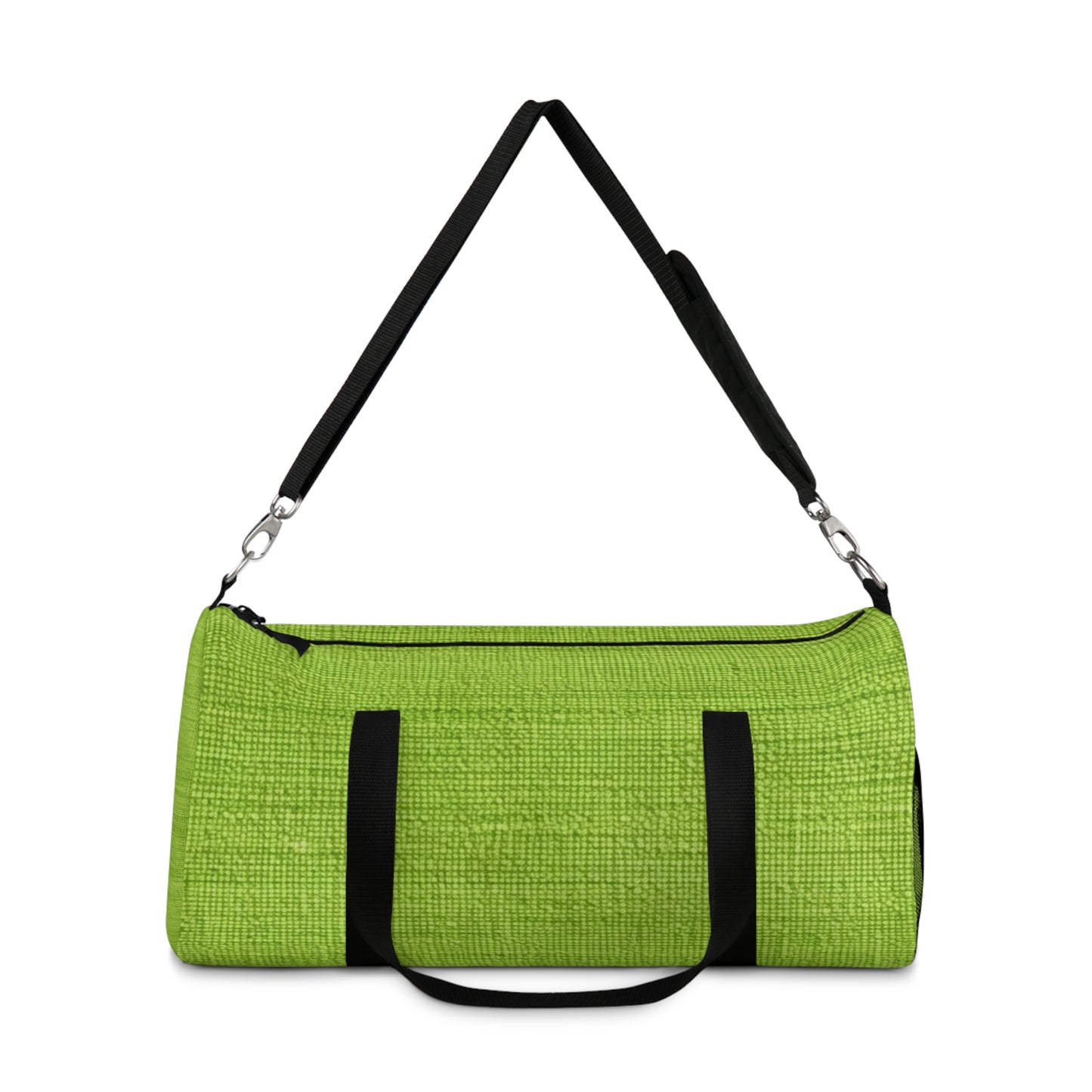 Lush Grass Neon Green: Denim-Inspired, Springtime Fabric Style - Duffel Bag