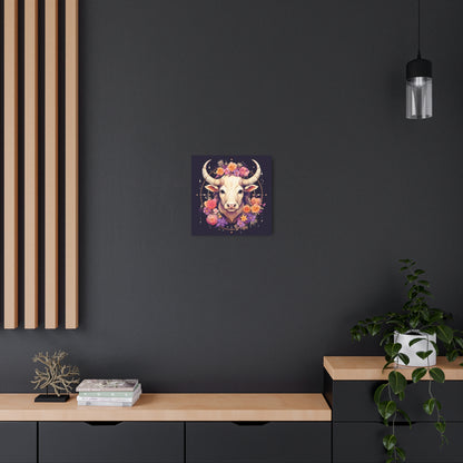 Taurus Zodiac Bull Flower Accents - Astrology Sign - Metal Art Sign