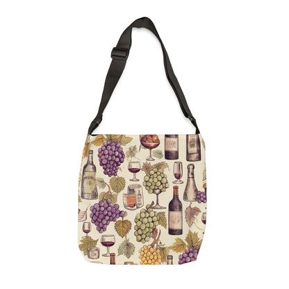 Wine Lovers Theme: Varieties of Wine, Grapes & Vineyards Design Adjustable Tote Bag (AOP)