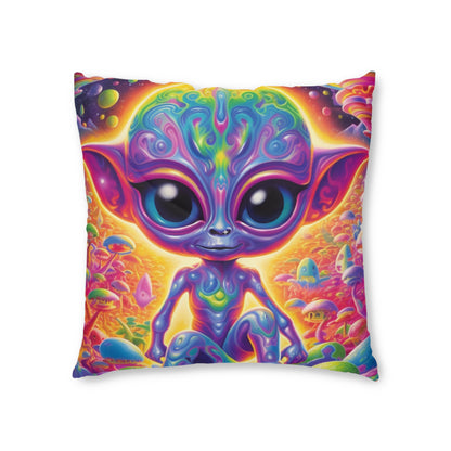 Colorful Extraterrestrial Design - Vibrant, Unique & Eye-Catching - Tufted Floor Pillow, Square