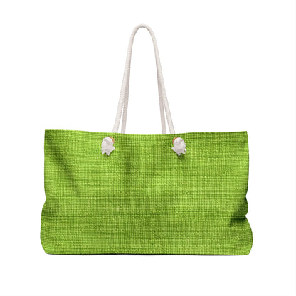 Lush Grass Neon Green: Denim-Inspired, Springtime Fabric Style - Weekender Bag