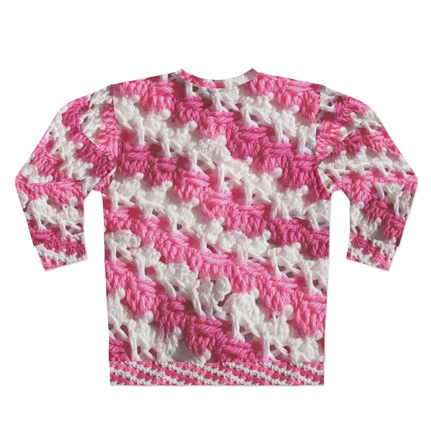 Punto rosa fuerte y blanco, mezcla de hilo vibrante, textura moderna y elegante - Sudadera unisex (AOP)