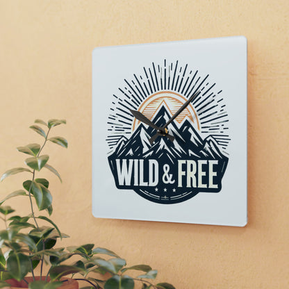 Wild and Free Adventure - Acrylic Wall Clock