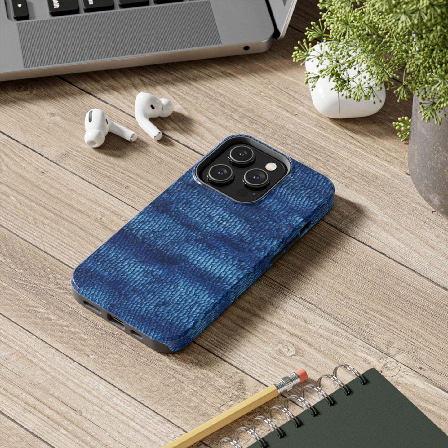 Blue Spectrum: Denim-Inspired Fabric Light to Dark - Tough Phone Cases