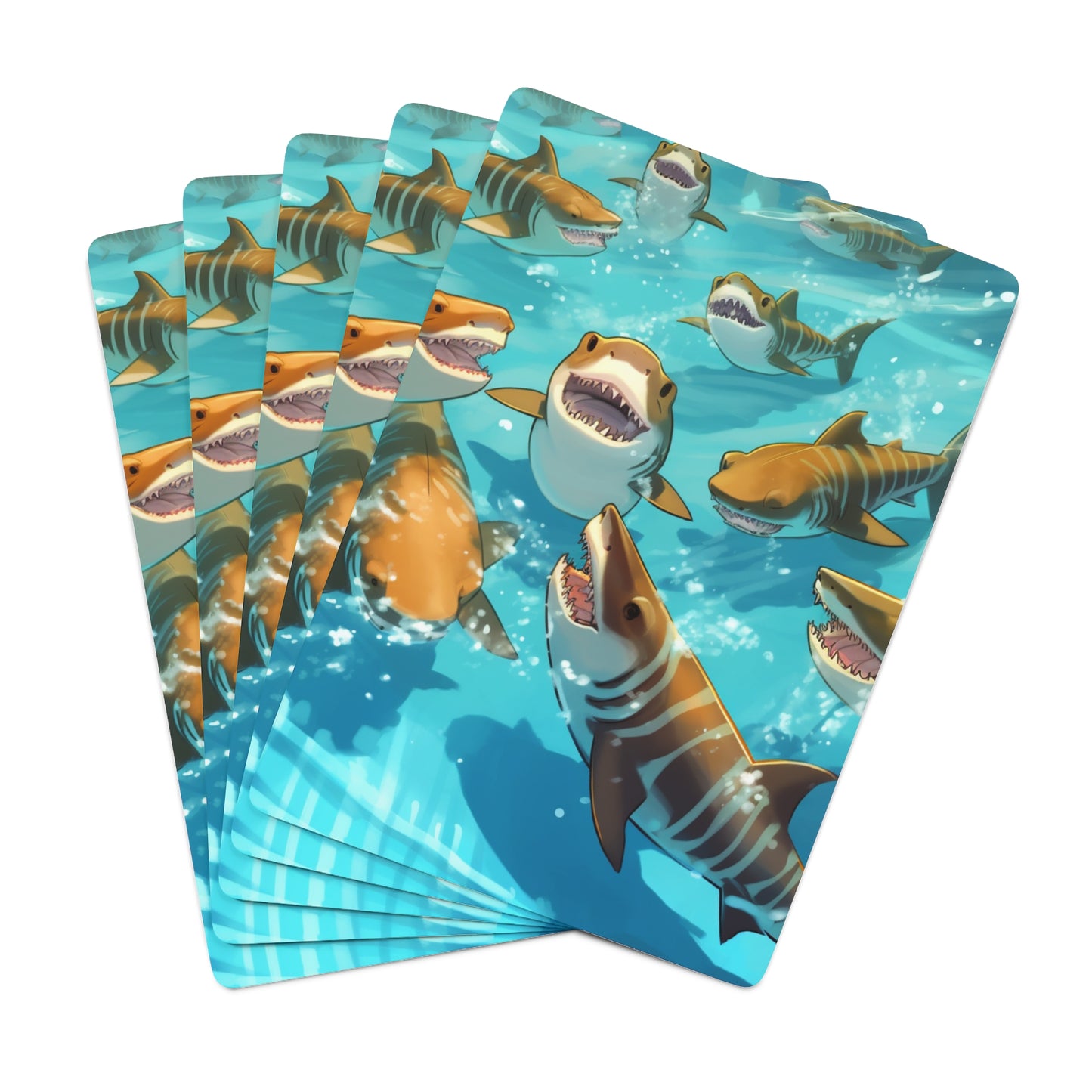 Tiger Shark: Ocean Marine Wildlife - Underwater - Poker Cards