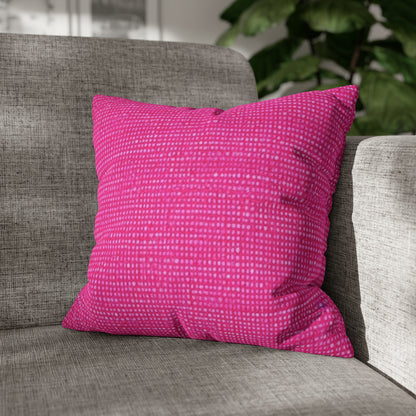 Hot Neon Pink Doll Like: Denim-Inspired, Bold & Bright Fabric - Spun Polyester Square Pillow Case