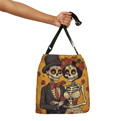 Halloween Wedding Marriage, Bride & Groom - Forever Soulmates - Adjustable Tote Bag (AOP)