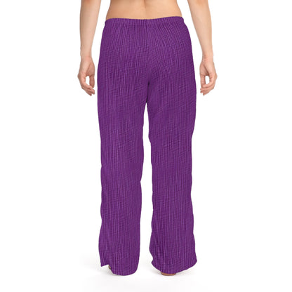 Violet/Plum/Purple: Denim-Inspired Luxurious Fabric - Women's Pajama Pants (AOP)