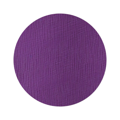 Violet/Plum/Purple: Denim-Inspired Luxurious Fabric - Round Rug