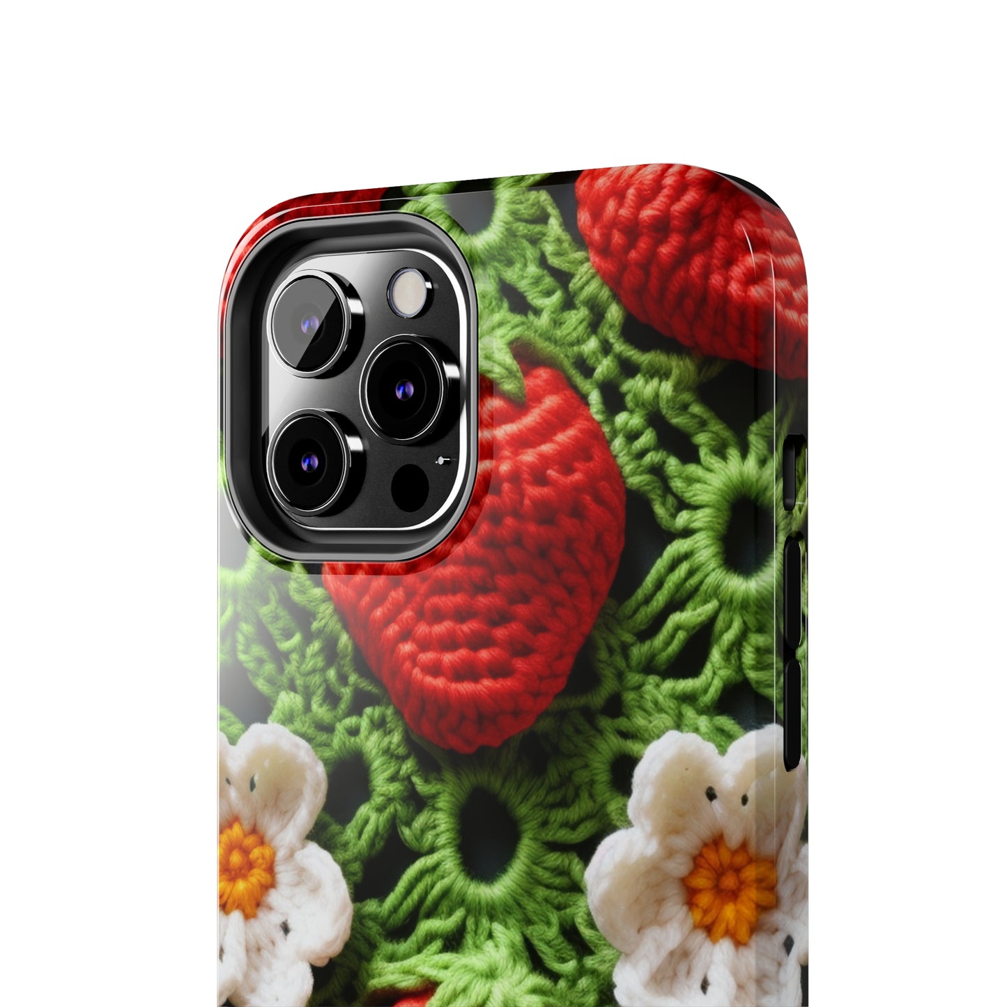 Strawberry Field Crochet - Forever Forest Greens - Fruit Berry Harvest Crop - Tough Phone Cases