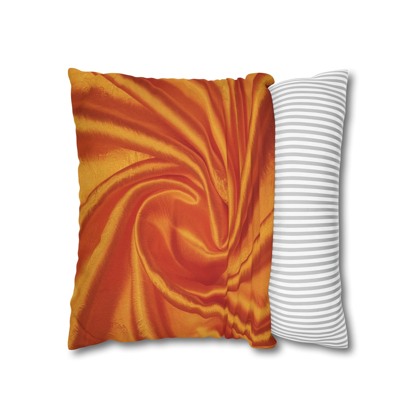 Orange Silk, Spun Polyester Square Pillowcase