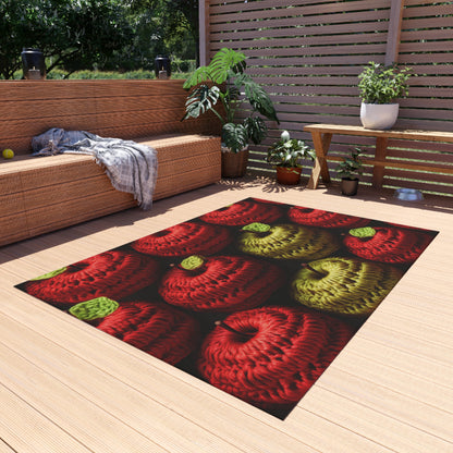 Crochet Apple Amigurumi - Big American Red Apples - Healthy Fruit Snack Design - Outdoor Rug