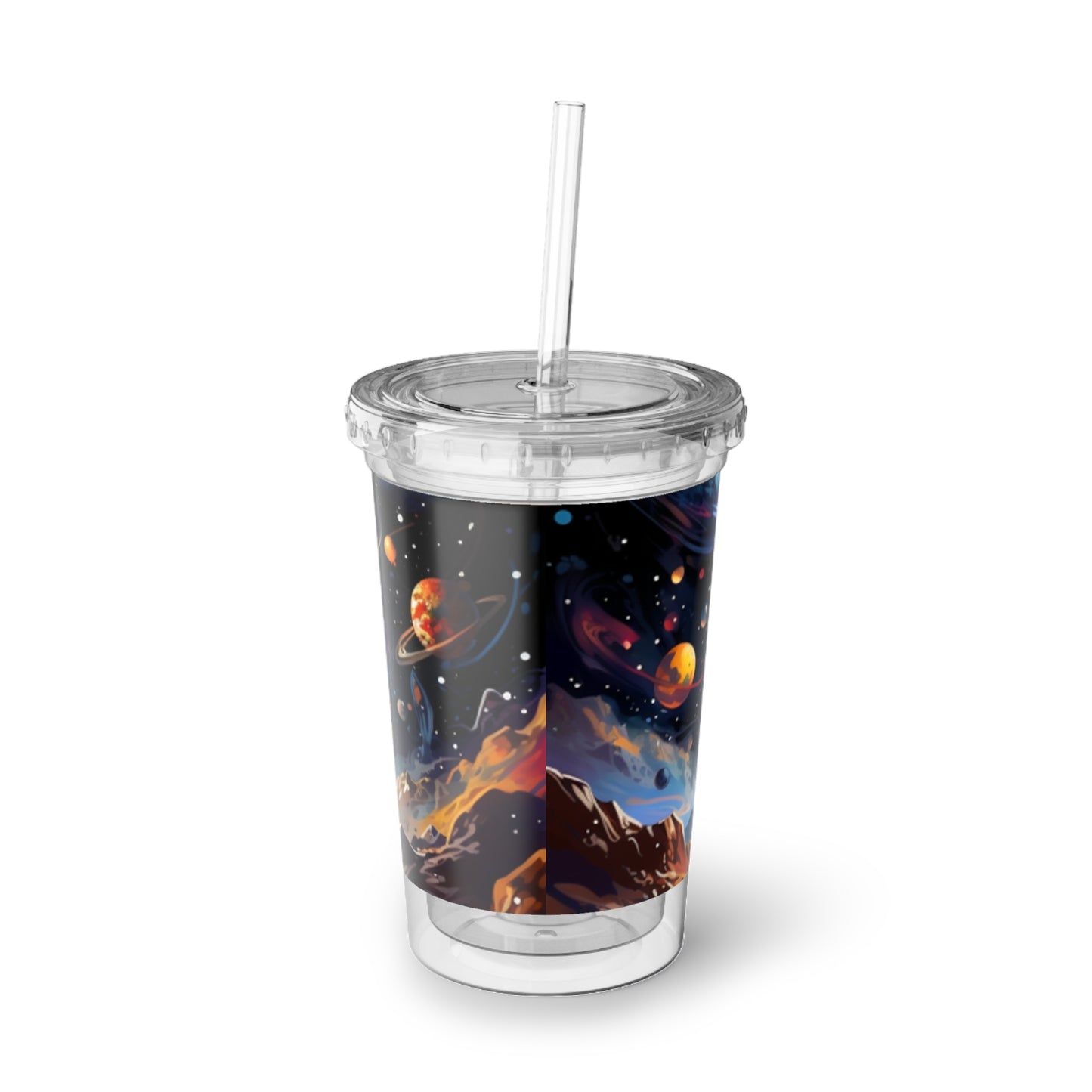 Galactic Voyage: Astronaut Journey in Celestial Star Cosmic Exploration - Suave Acrylic Cup