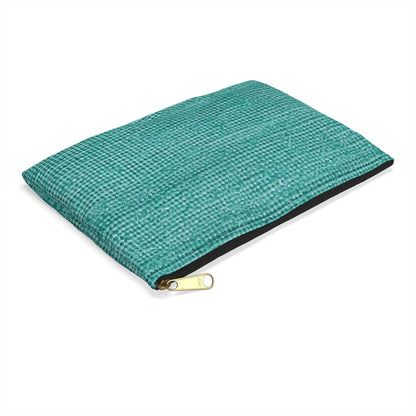 Quality Mint Turquoise Denim Fabric Deisgn, Stylish Material - Accessory Pouch