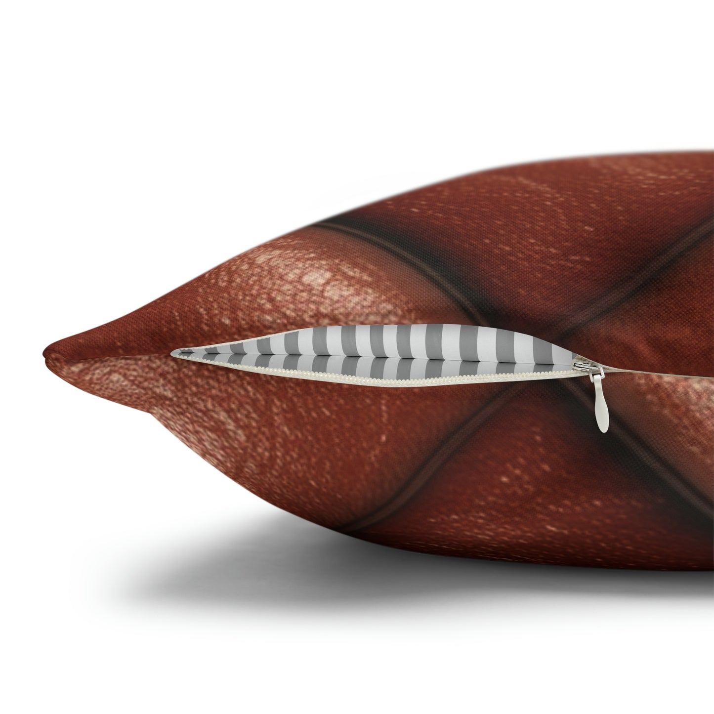 Brown Leather Cognac Pattern Rugged Durable Design Style - Spun Polyester Square Pillow Case