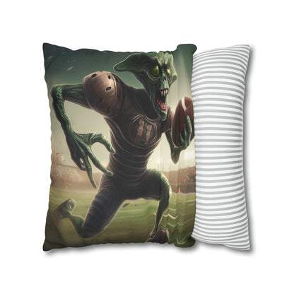 Alien Football Space Sport Game Stadium Athlete Galaxy Player - Spun Polyester Square Pillow Case