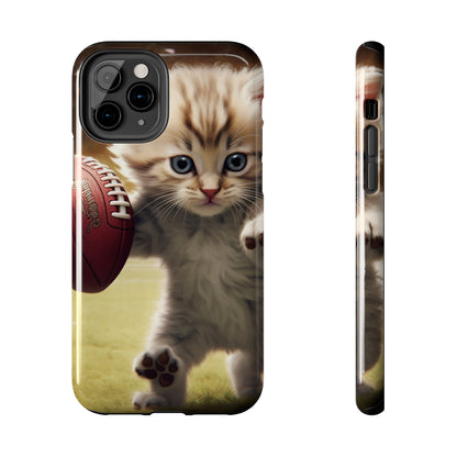 Football Kitty Fantasy: Feline Cat American Sport Quarterback - Tough Phone Cases