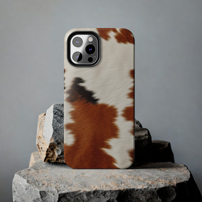 Hair Cowhide Leather Natural Design Durable Rugged Style - Tough Phone Cases