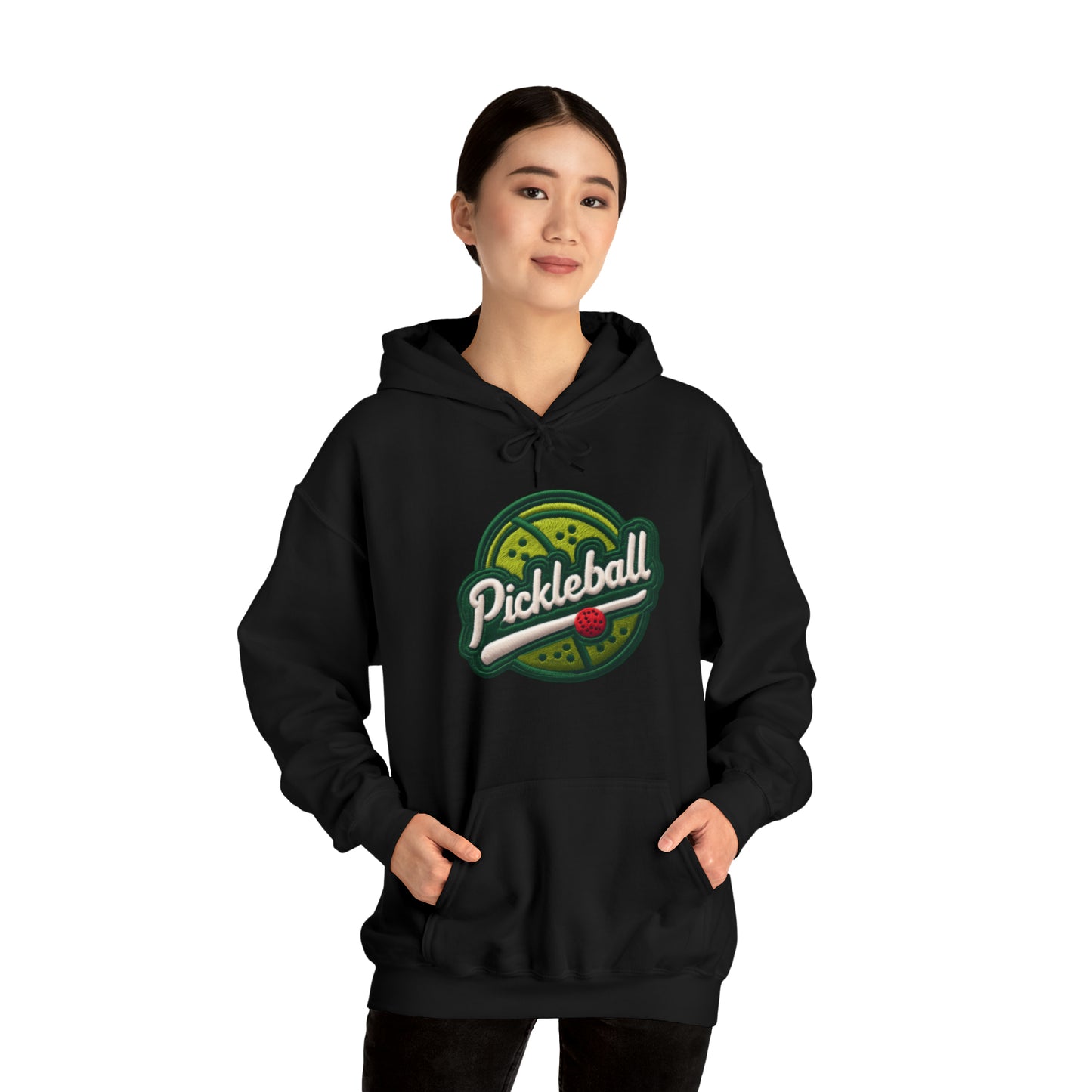 Pickleball Sport Embroider - Insignia de parche de chenilla - Sudadera con capucha unisex Heavy Blend™