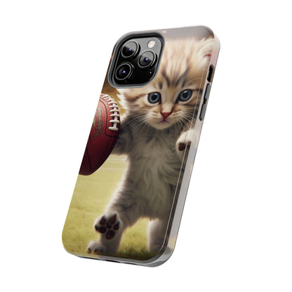 Football Kitty Fantasy: Feline Cat American Sport Quarterback - Tough Phone Cases