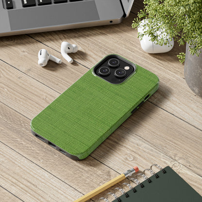 Olive Green Denim-Style: Seamless, Textured Fabric - Tough Phone Cases