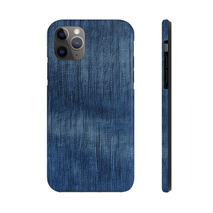 Indigo Splash: Washed Denim Reverie in Deep Blue - Tough Phone Cases