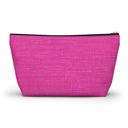 Hot Neon Pink Doll Like: Denim-Inspired, Bold & Bright Fabric - Accessory Pouch w T-bottom