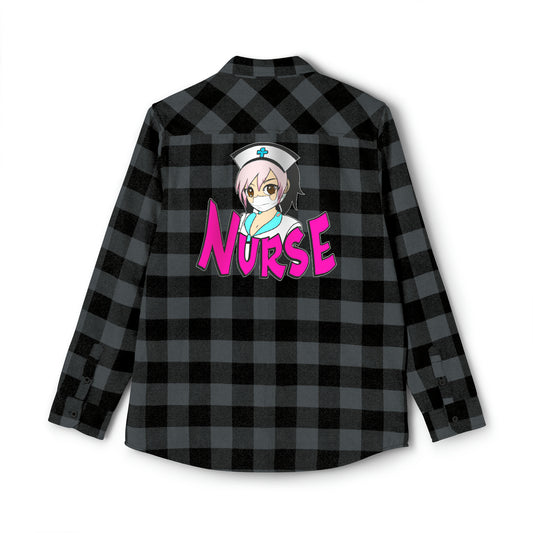 Enfermera Anime Kawaii - Negro Carbón - Camisa de franela unisex 