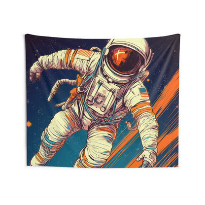 Astronauta retro en galaxia - Arte estilo años 70 - Tapices de pared para interiores