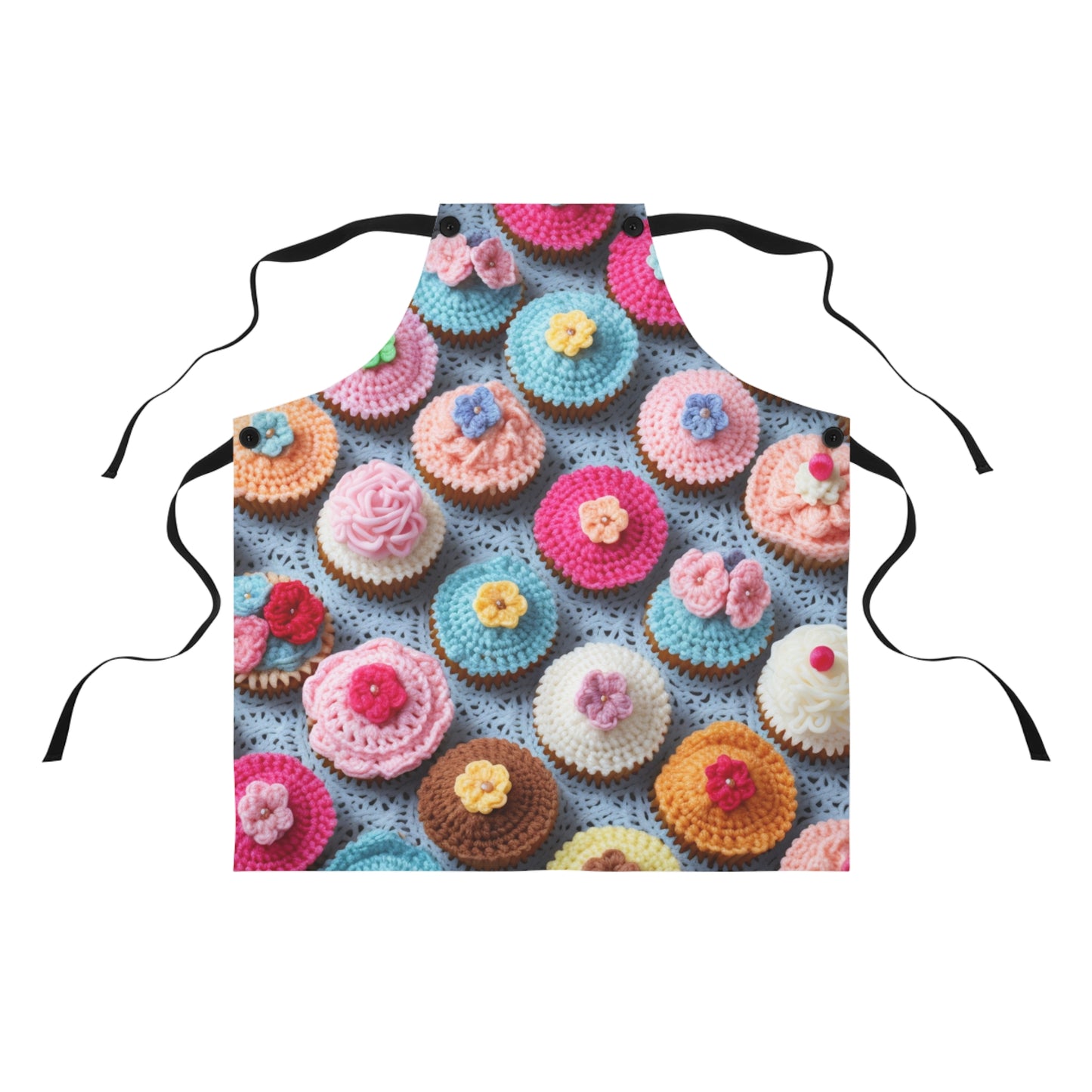 Crochet Cupcake Treat Frosted Cake Dessert Bakery Design - Apron (AOP)