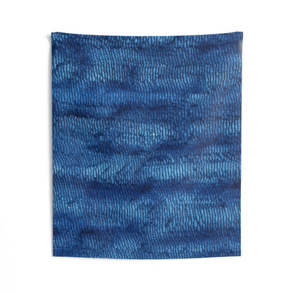 Blue Spectrum: Denim-Inspired Fabric Light to Dark - Indoor Wall Tapestries