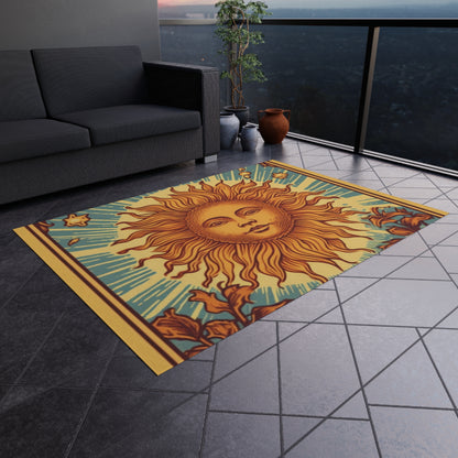 Sun Tarot Card Symbol of Growth, Life, and Radiance - Outdoor Rug