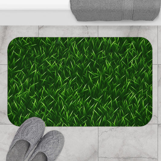 Césped artificial verde al aire libre del estilo interior de la hierba del tacto - Alfombra de baño