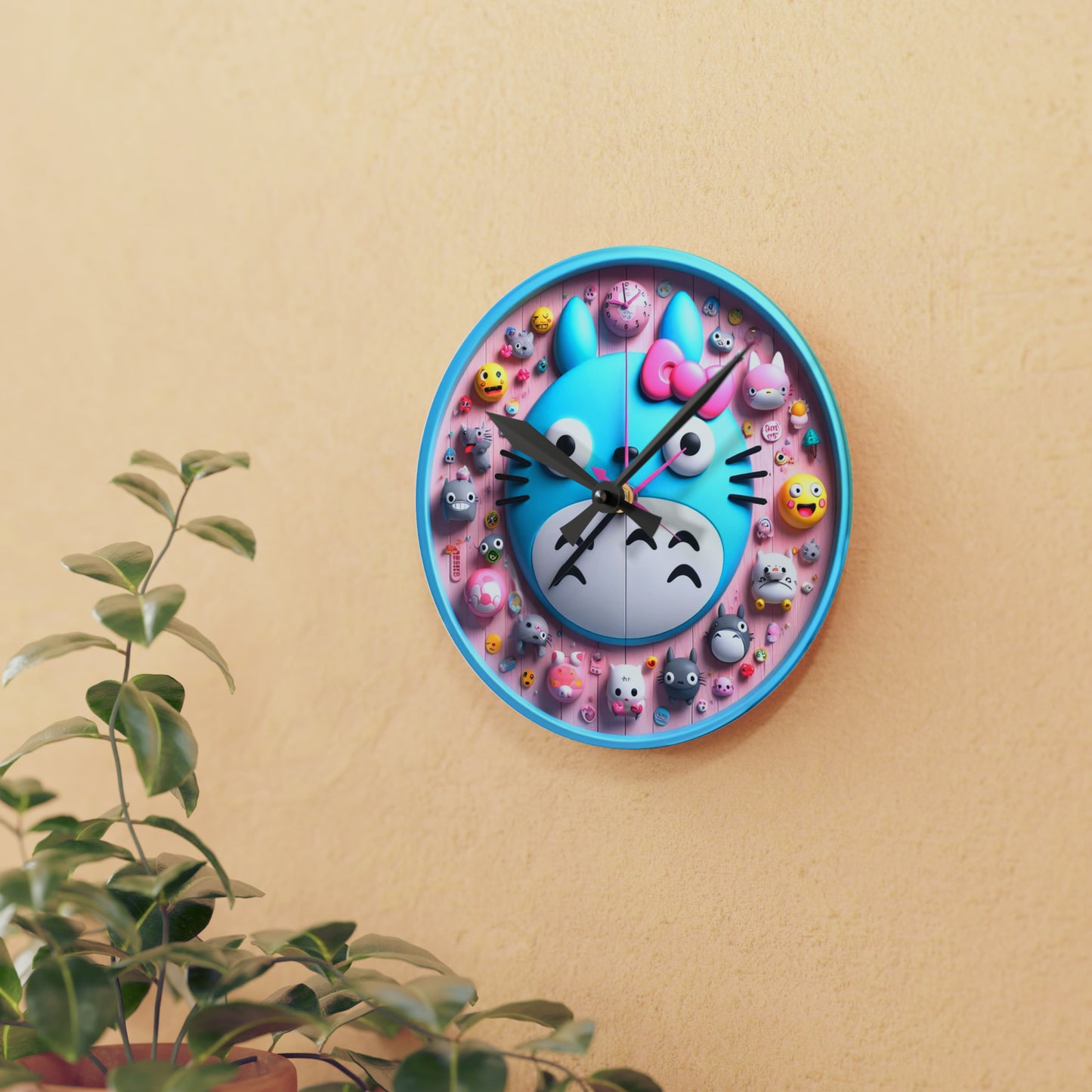 Reloj de pared acrílico estilo japonés Kawaii Cute Anime 