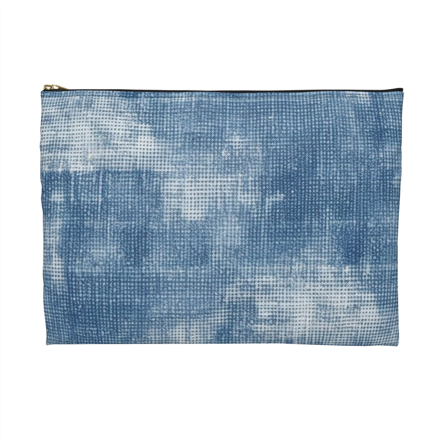 Faded Blue Washed-Out: Denim-Inspired, Style Fabric - Accessory Pouch