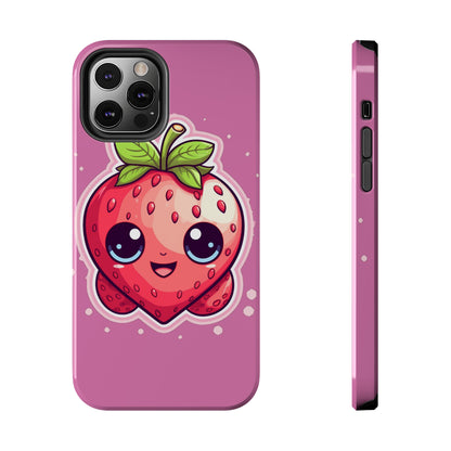 Kawaii Strawberry Adventure - Anime Classic Traditional Japanese Fruit - Otaku Artwork - Tough Phone Cases